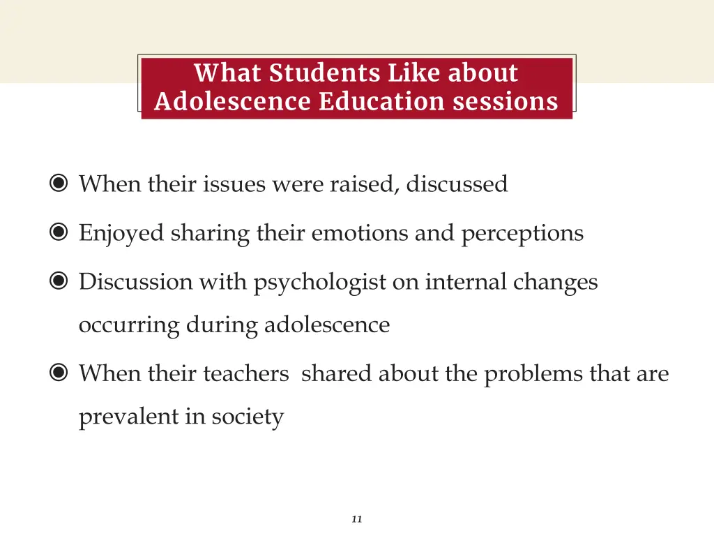 what students like about adolescence education 1