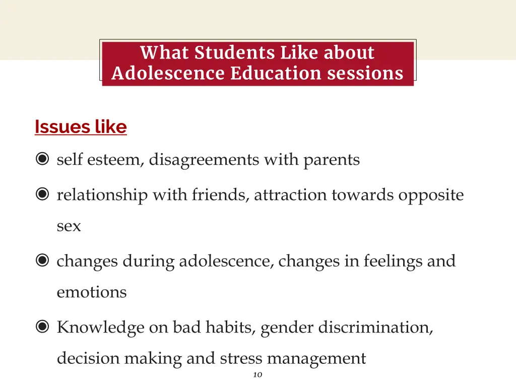 what students like about adolescence education