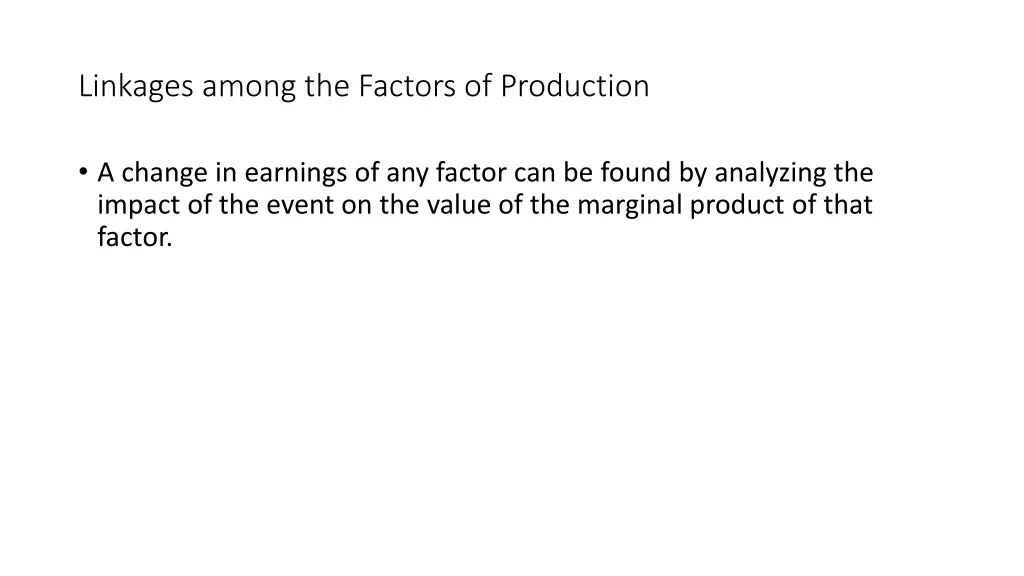 linkages among the factors of production 2