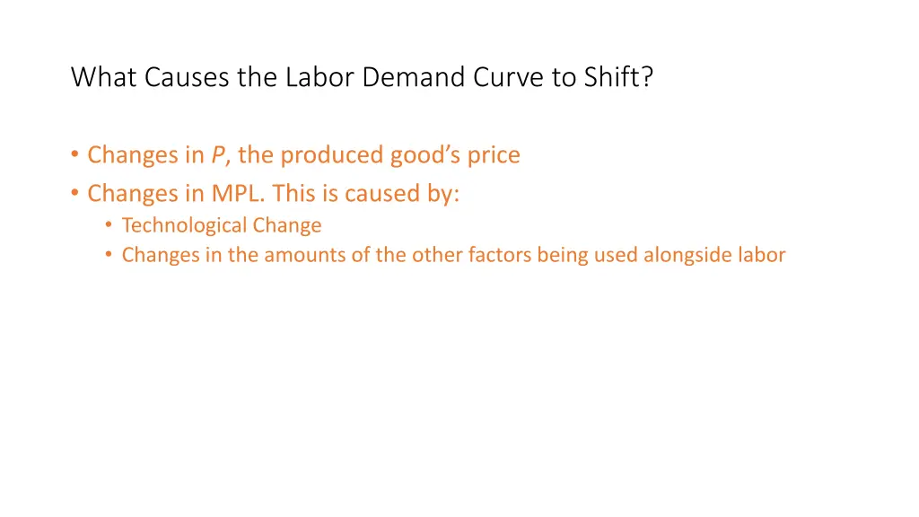 what causes the labor demand curve to shift