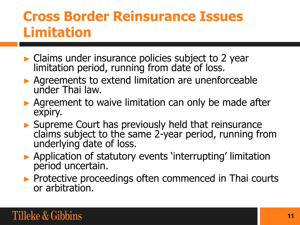 cross border reinsurance issues limitation