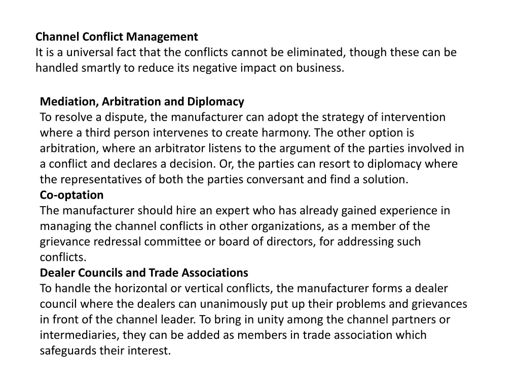 channel conflict management it is a universal