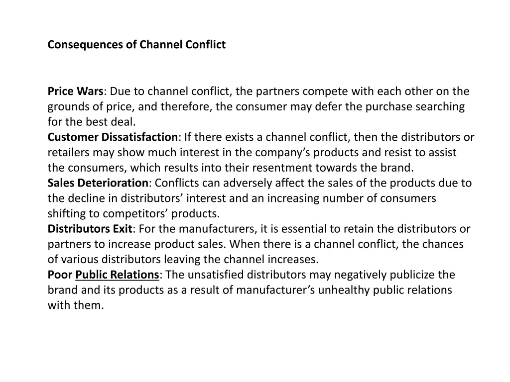 consequences of channel conflict