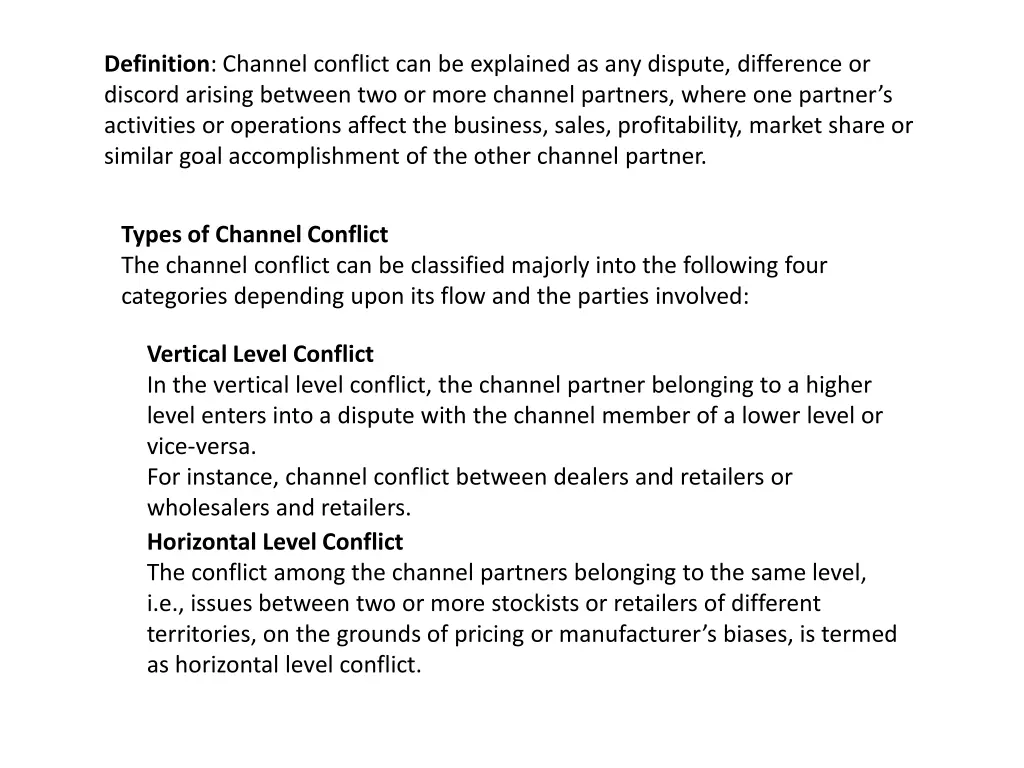 definition channel conflict can be explained