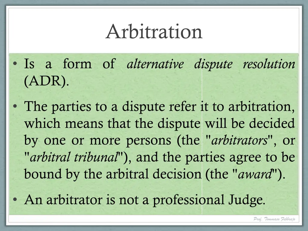 arbitration