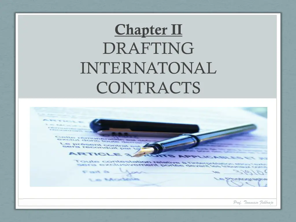 chapter ii drafting internatonal contracts