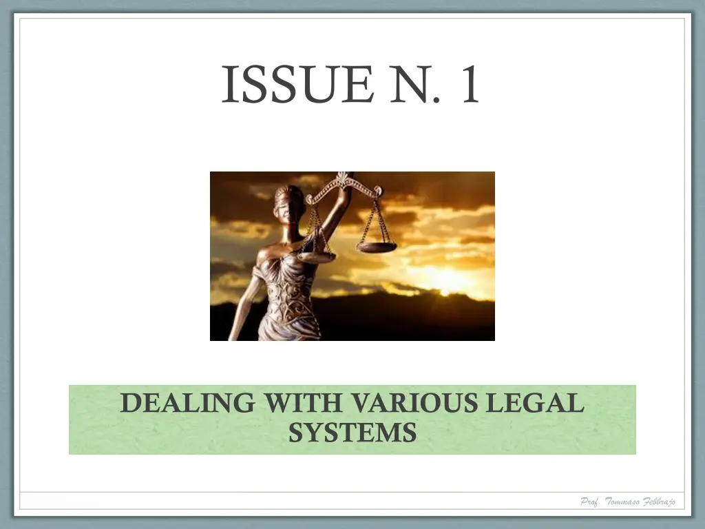 issue n 1