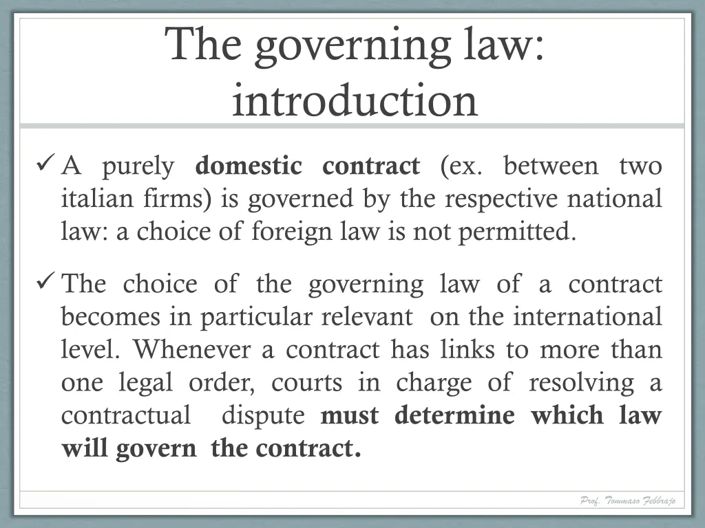 the governing law introduction 1