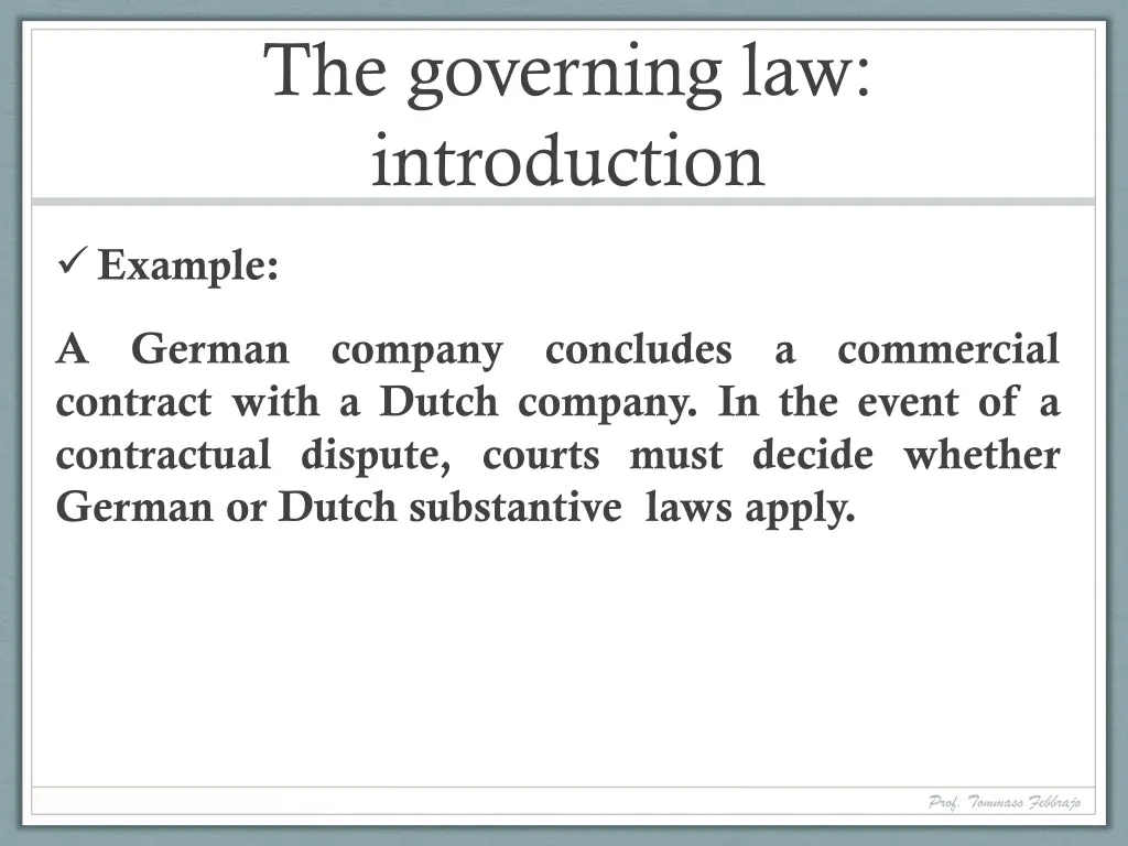 the governing law introduction 2