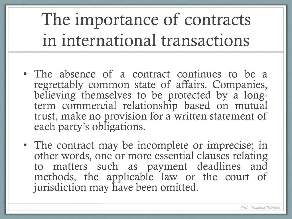 the importance of contracts in international