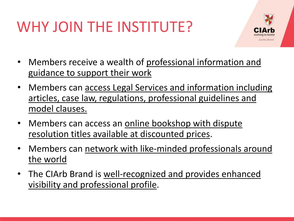 why join the institute