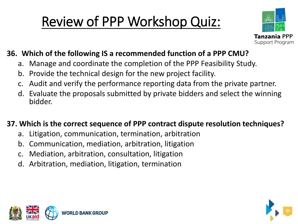 review of ppp workshop quiz review 10