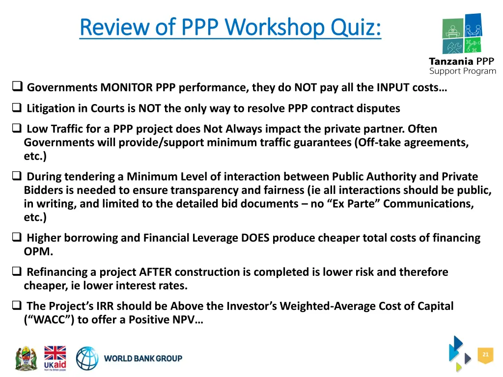 review of ppp workshop quiz review 11