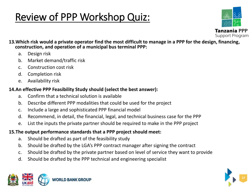 review of ppp workshop quiz review 2