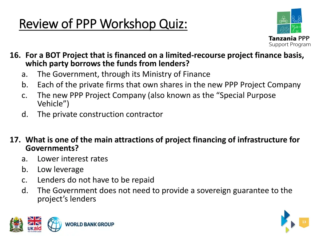 review of ppp workshop quiz review 3