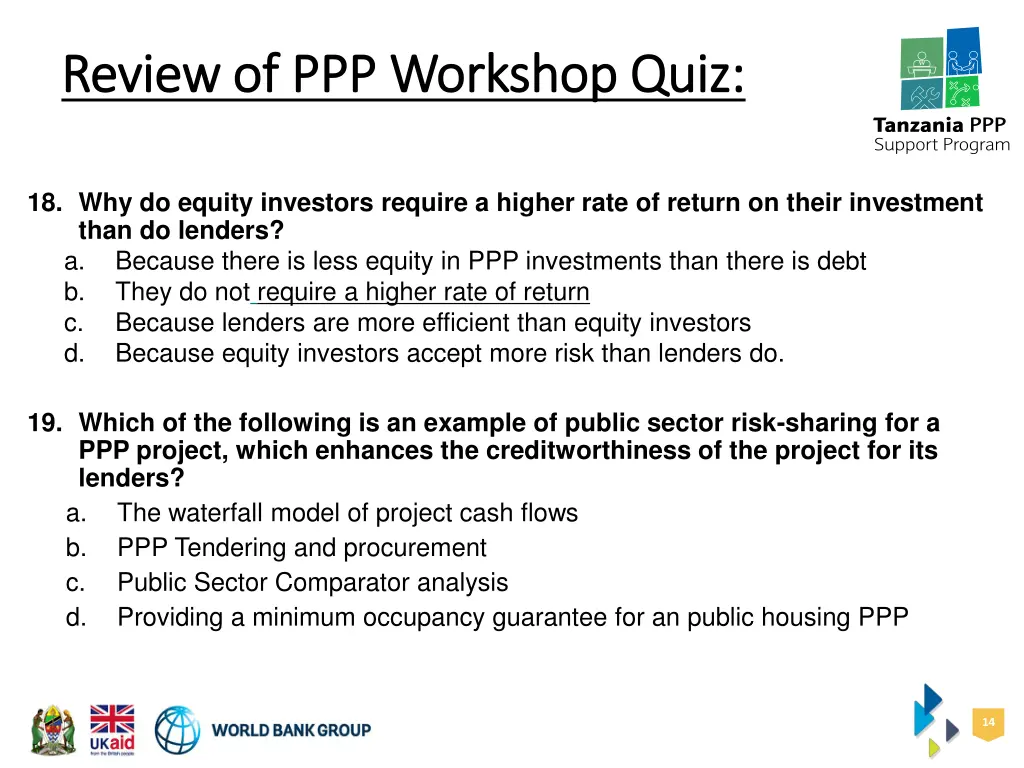 review of ppp workshop quiz review 4