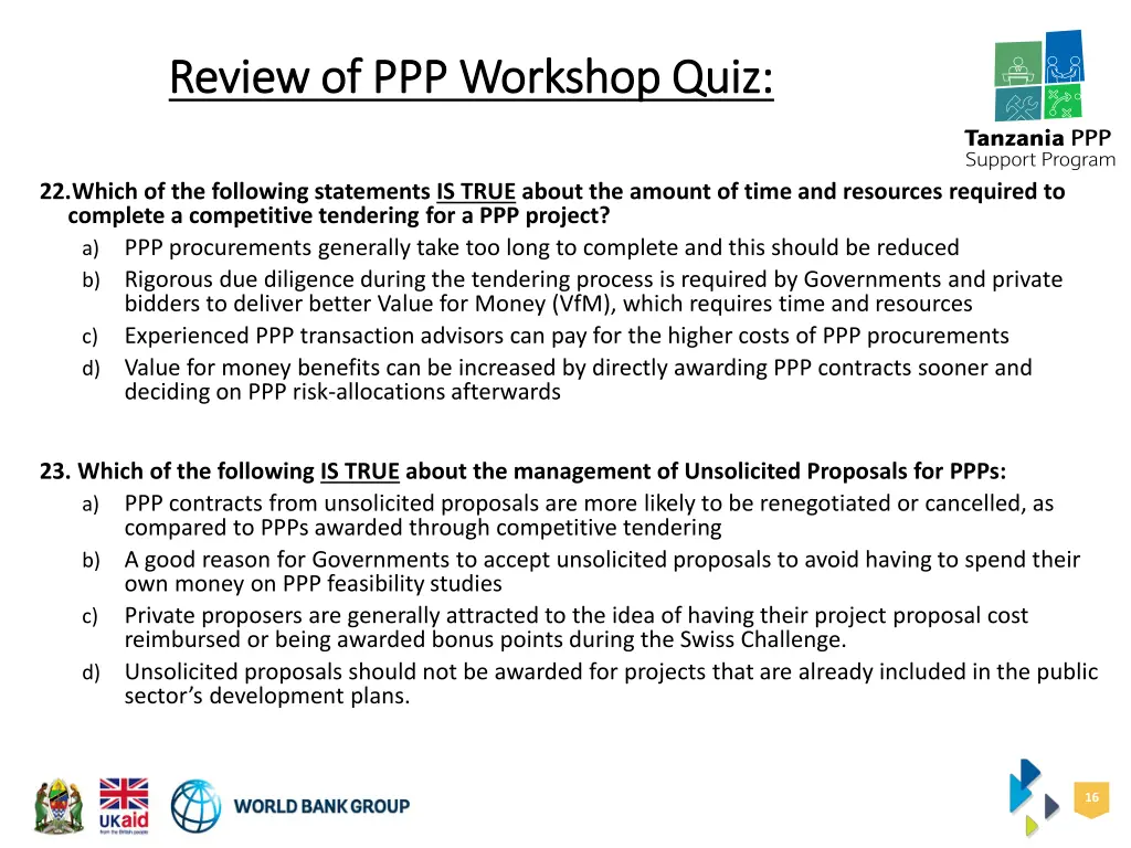 review of ppp workshop quiz review 6