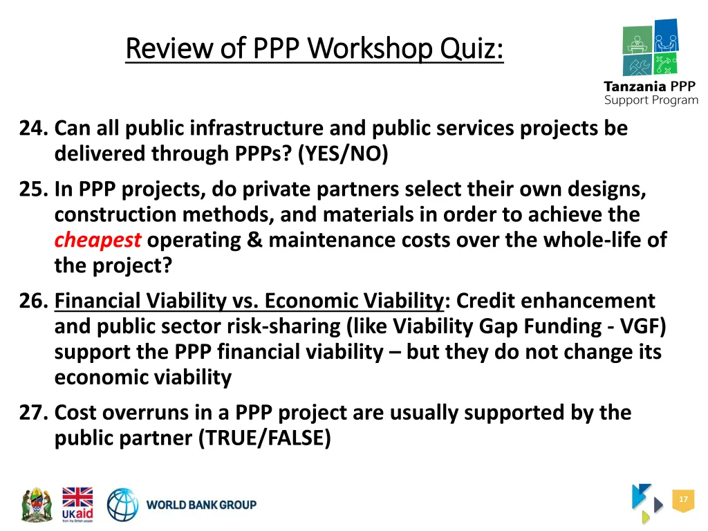 review of ppp workshop quiz review 7