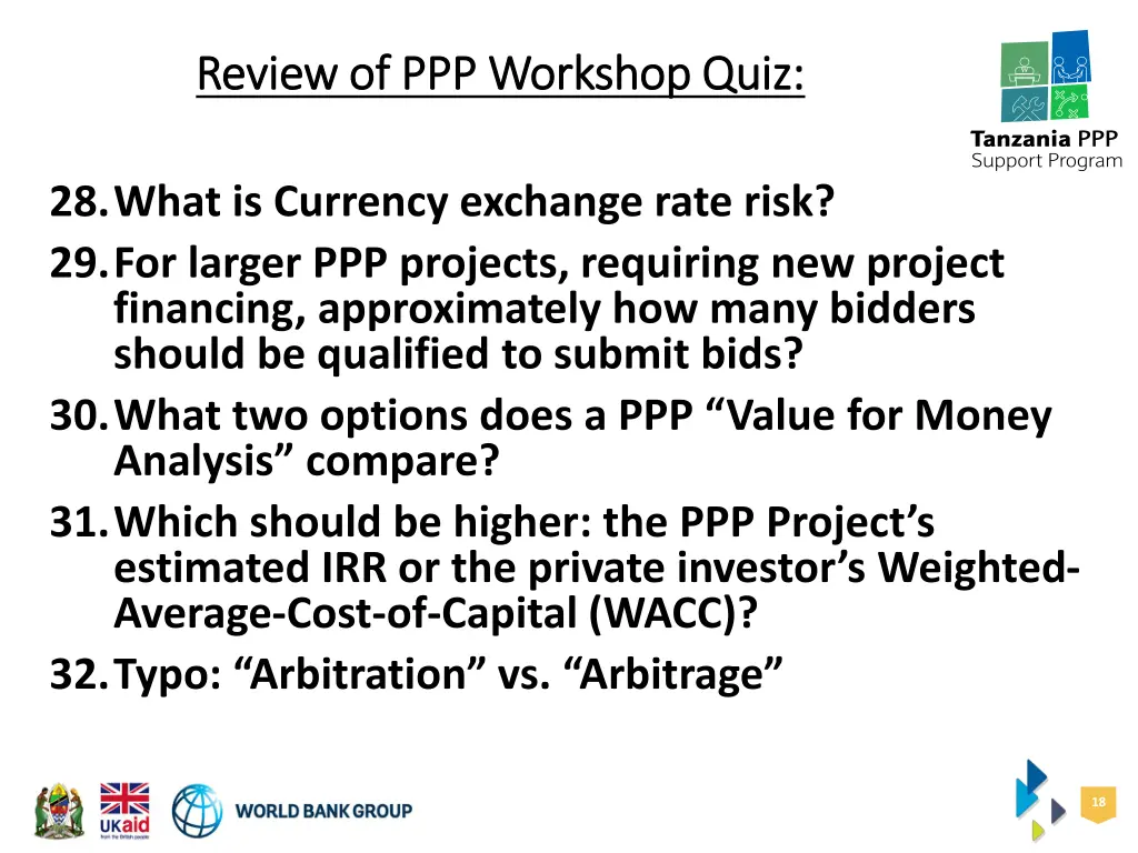 review of ppp workshop quiz review 8