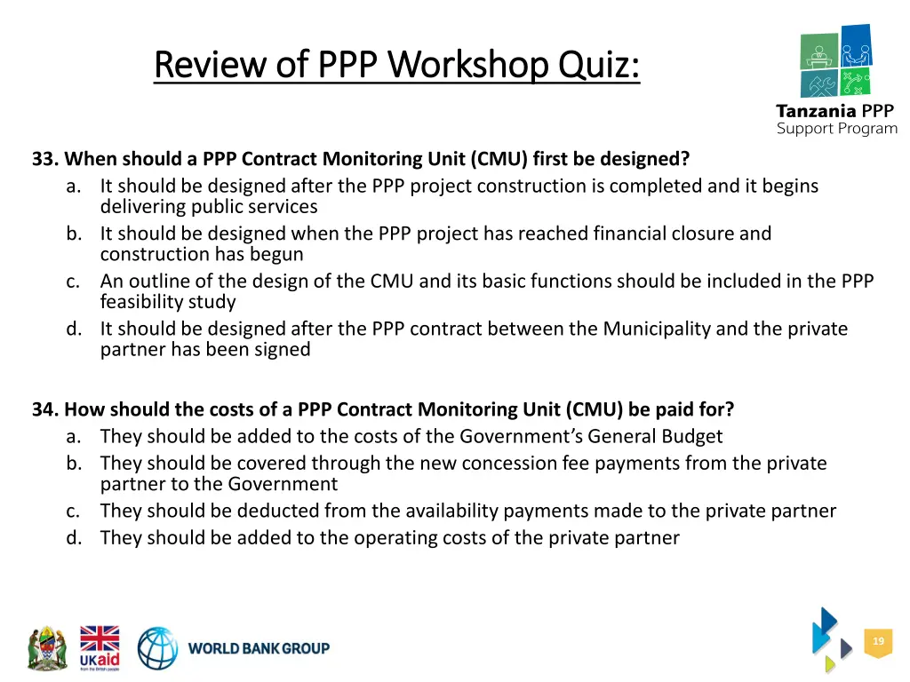 review of ppp workshop quiz review 9