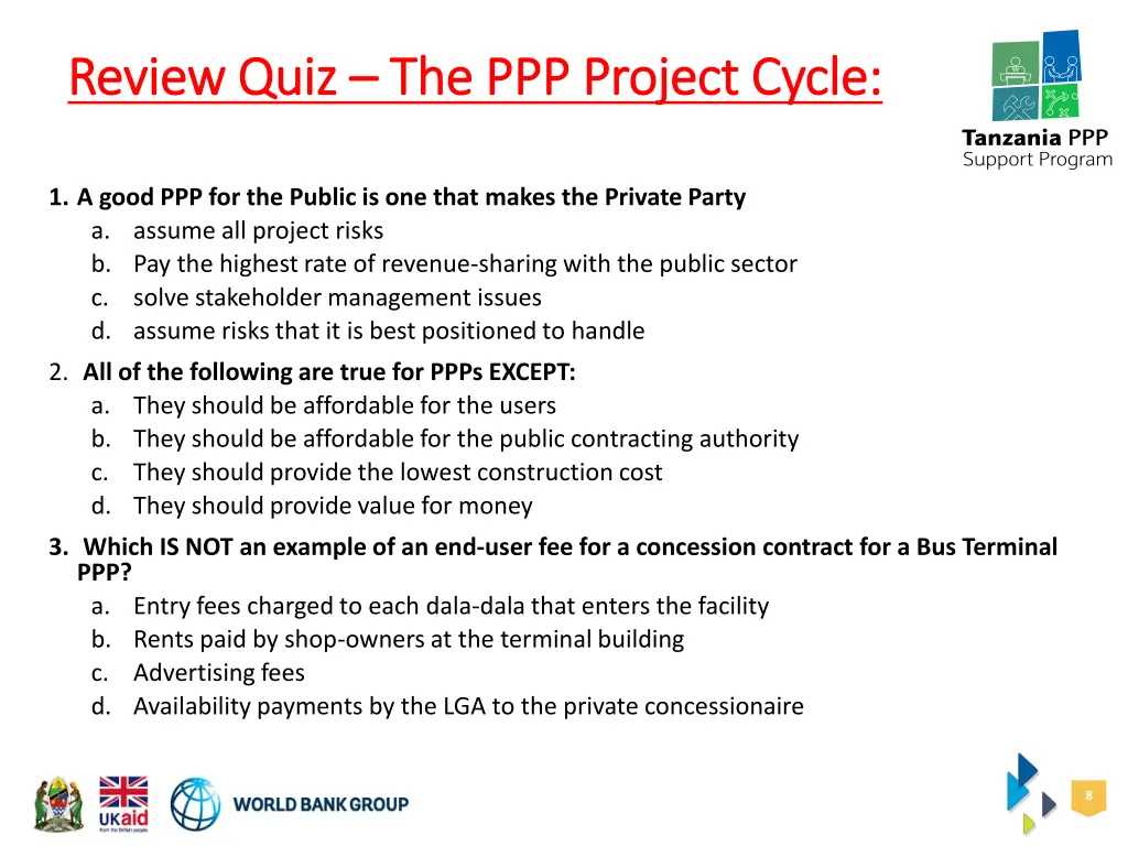 review quiz review quiz the ppp project cycle