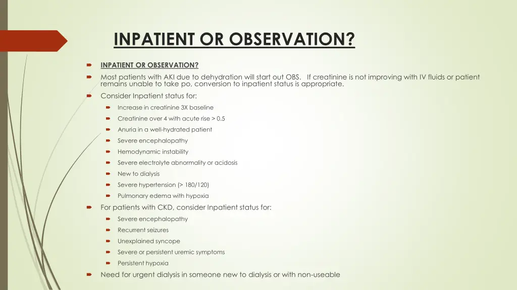 inpatient or observation