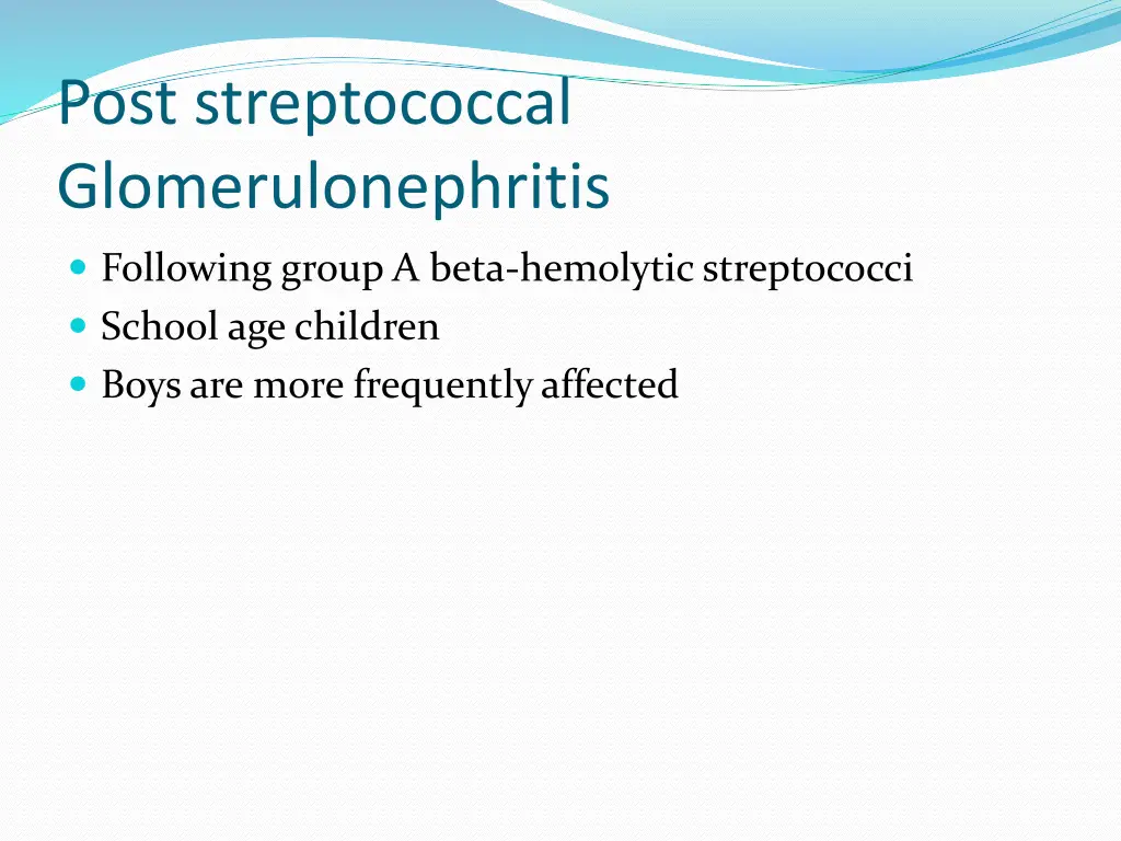 post streptococcal glomerulonephritis