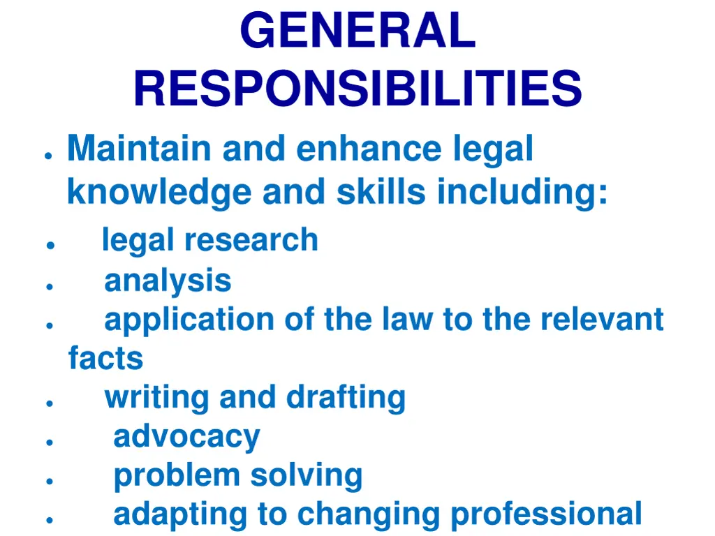 general responsibilities 1