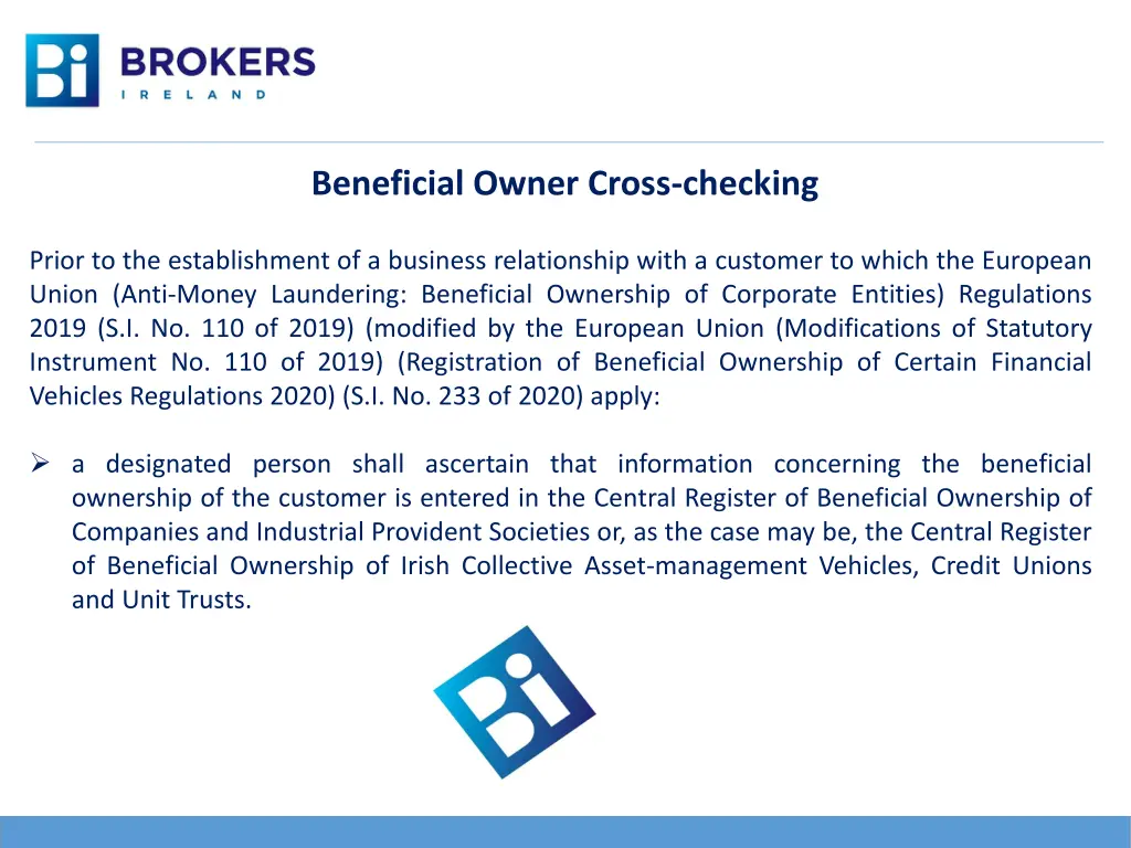 beneficial owner cross checking