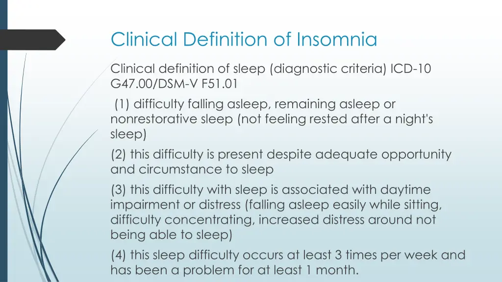 clinical definition of insomnia