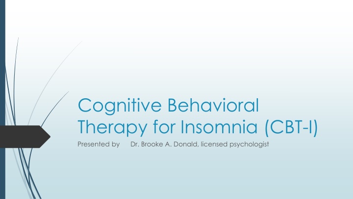 cognitive behavioral therapy for insomnia