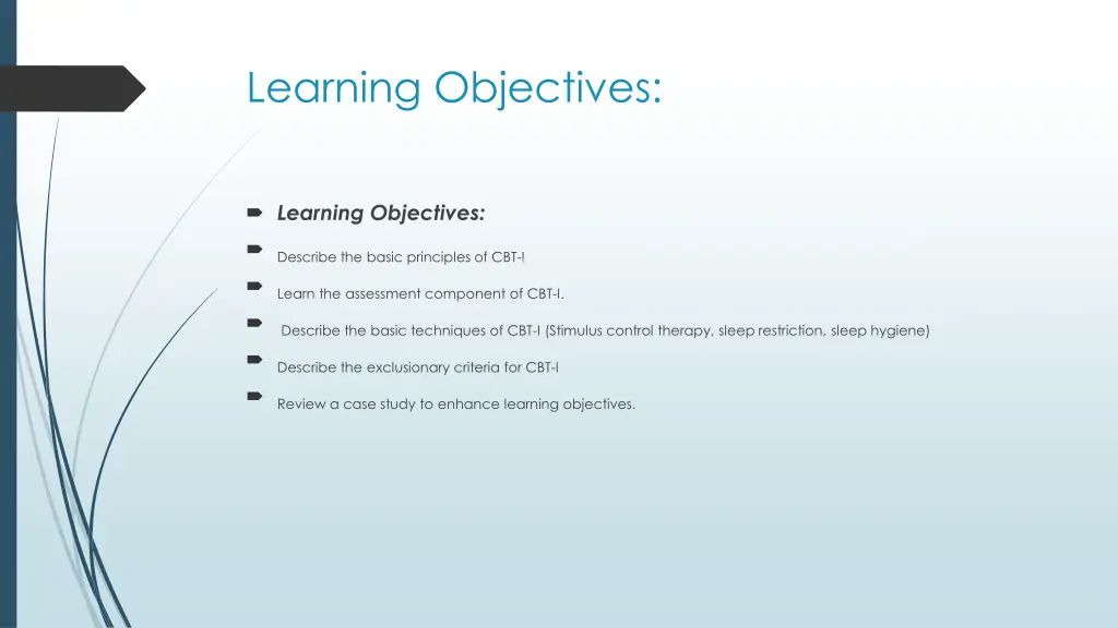 learning objectives