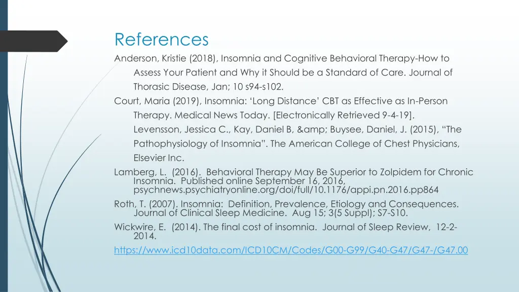 references anderson kristie 2018 insomnia