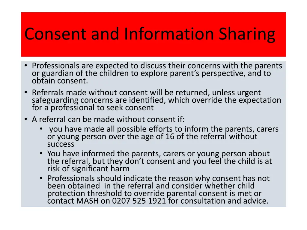 consent and information sharing