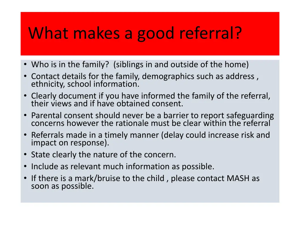 what makes a good referral