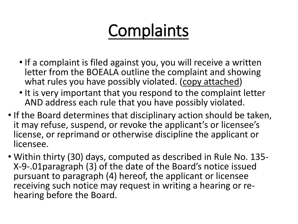 complaints complaints