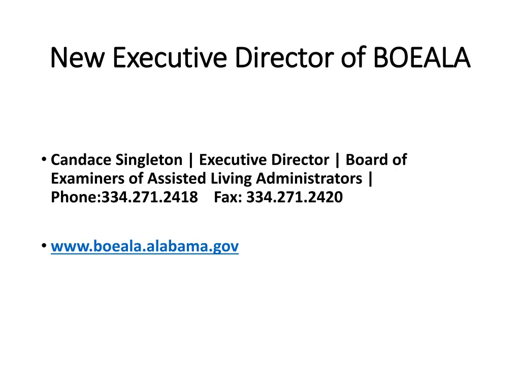 new executive director of boeala new executive