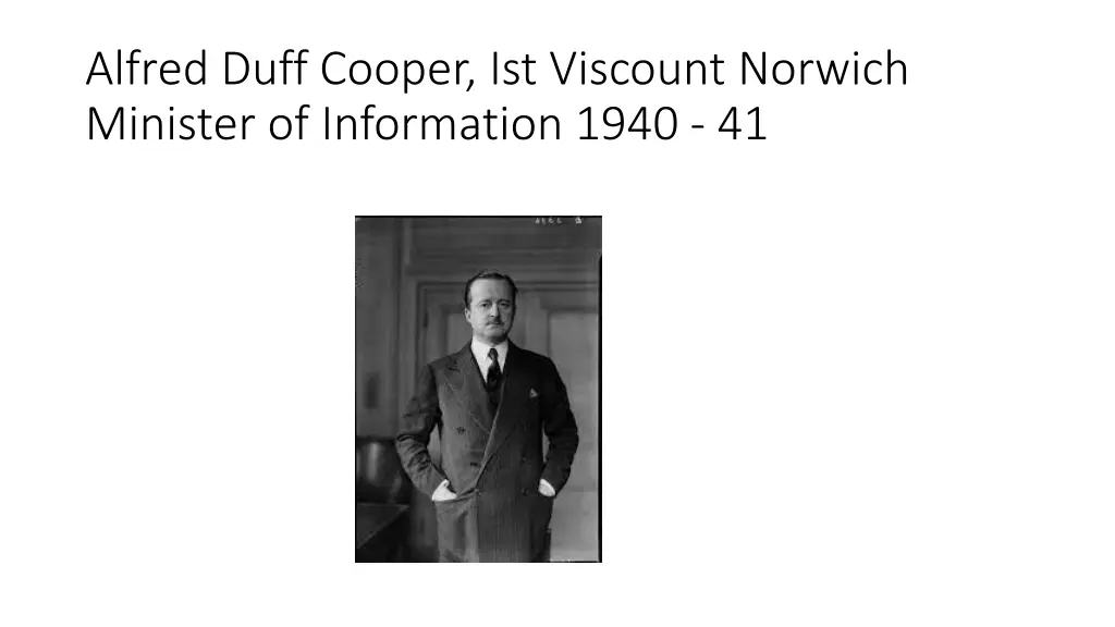 alfred duff cooper ist viscount norwich minister