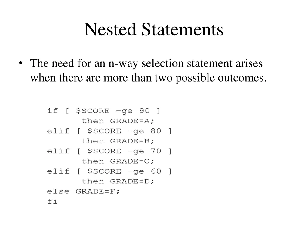 nested statements