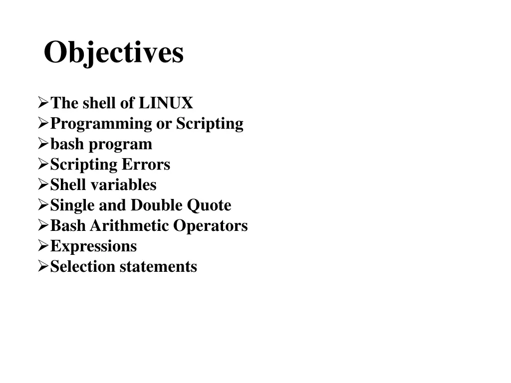 objectives