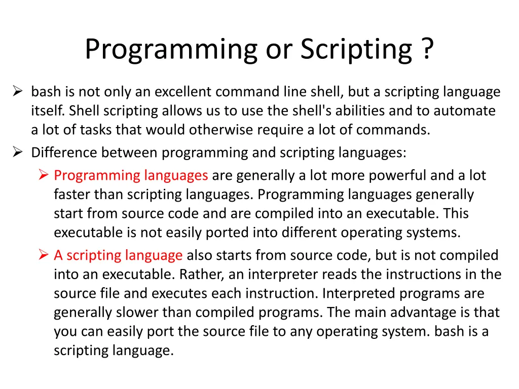 programming or scripting