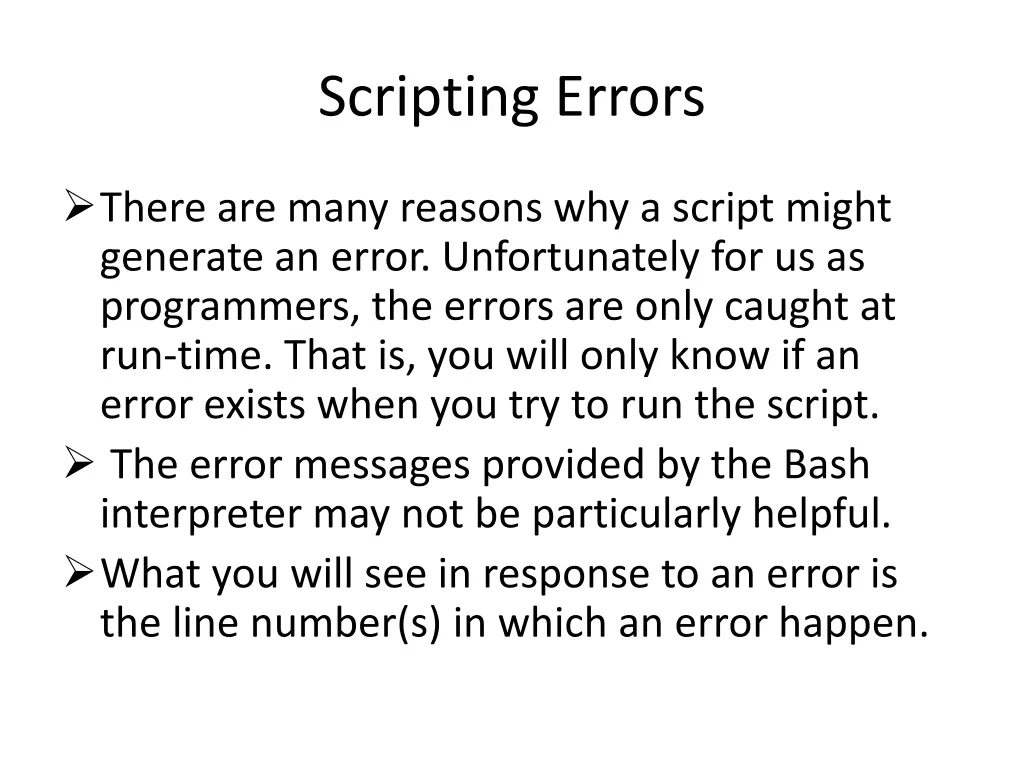 scripting errors