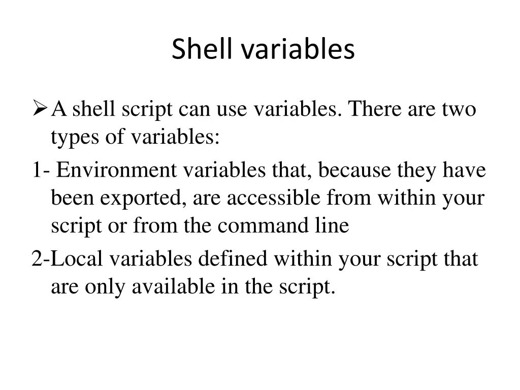 shell variables