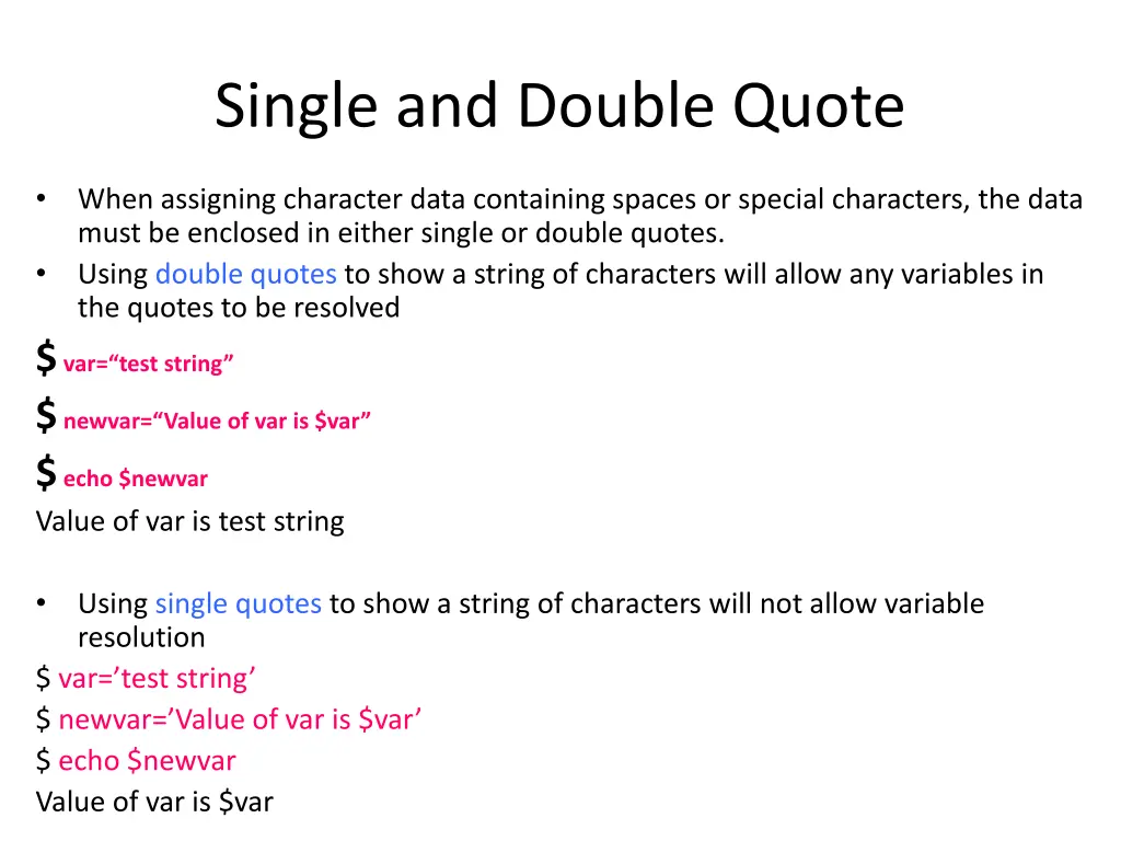 single and double quote