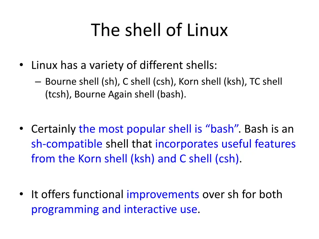 the shell of linux