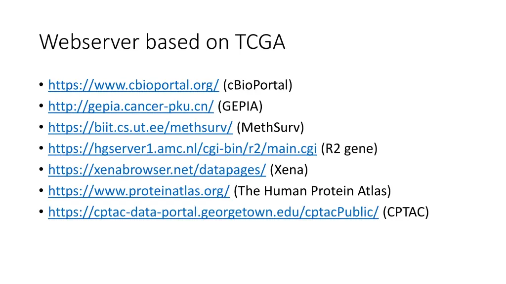 webserver based on tcga