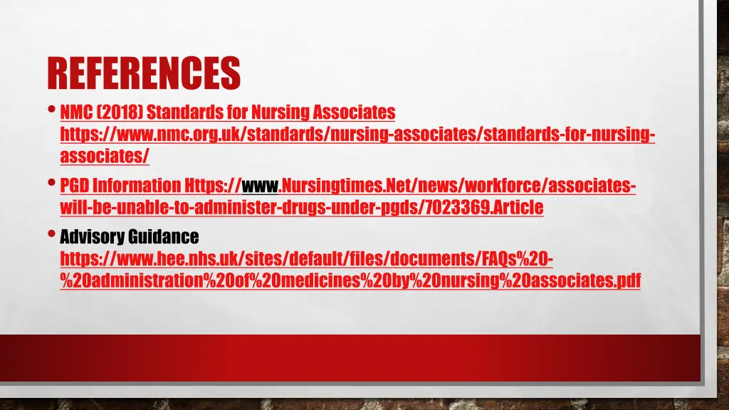 references nmc 2018 standards for nursing