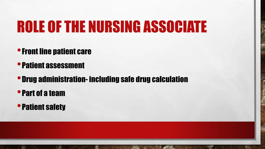 role of the nursing associate