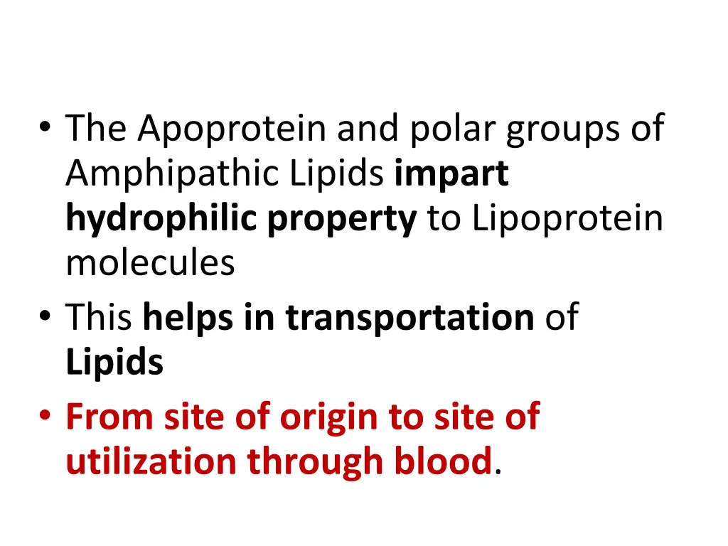 the apoprotein and polar groups of amphipathic