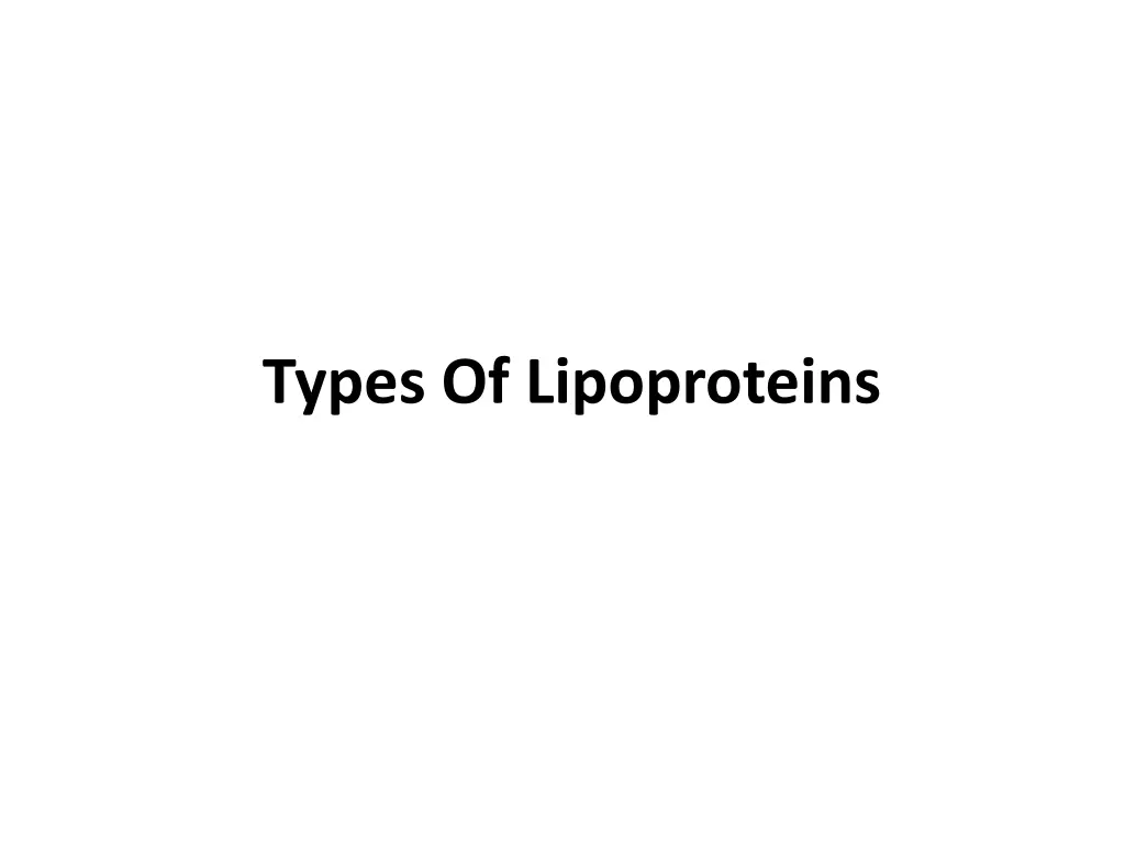 types of lipoproteins